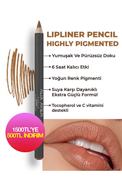 Alix Avien Uzun Süre Kalıcı Dağılma Yapmayan Nemlendirici Dudak Kalemi - Lipl...