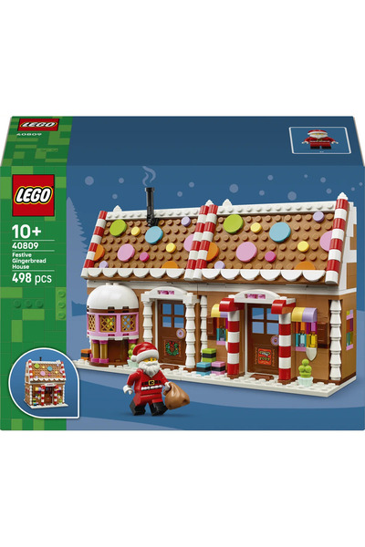 LEGO ®   Gingerbread House 40809 – Christmas Themed Toy Building Set for Children 10+ Years Old (498P)