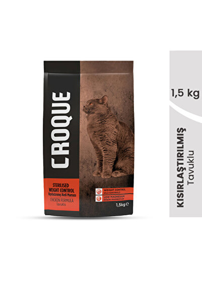 Croque Kısırlaştırılmış Kuru Kedi Maması (Sterilised) Tavuk Etli 1,5 KG