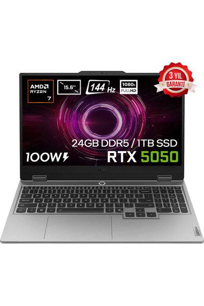 LENOVO LOQ 15AHP10 Ryzen 7-250 24GB DDR5 1TB SSD RTX5050 8GB FHD 144Hz IPS FD...