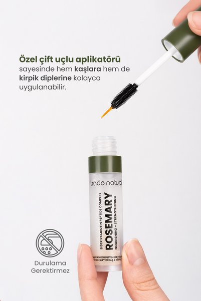 Bade Natural Biberiye Yağı Kaş Kirpik Bakım Serumu Besleyici ve Güçlendirici 10 ml