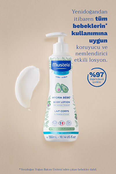 Mustela Hydra Bebe Organik Avokado İçeren Nemlendirici Bebek Çocuk Vücut Losyonu 300ml