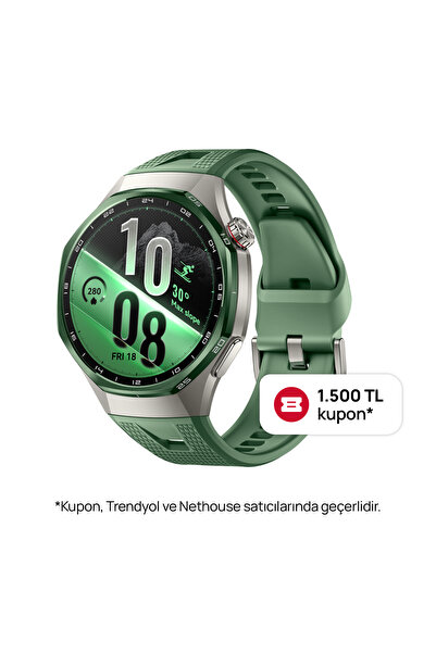 Huawei Watch GT 7 Pro 46 mm Akıllı Saat - Yeşil, Titanyum Kasa, iOS me Androi...