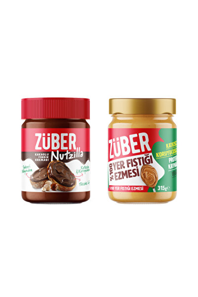 Züber Nutzilla Kakaolu Fındık Kreması 315g + %100 Yer Fıstığı Ezmesi 315g