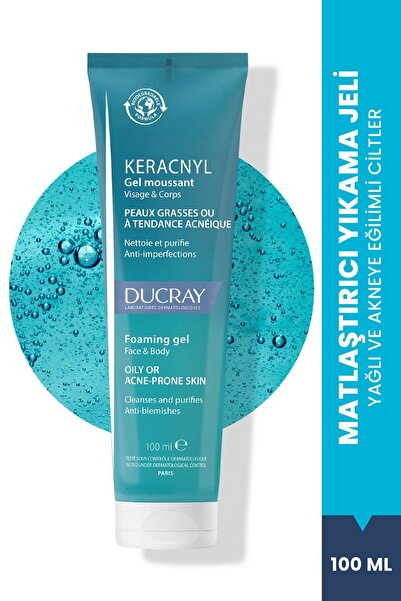 Ducray Keracnyl Yağlı ve Akneye Eğilimli Ciltler için Yüz Temizleme Jeli Arın...