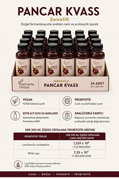 ŞİFA ANA 24 Adet Pancar Kvass (500 Ml.) (pet Şişede)