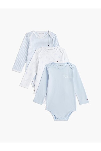 Tommy Hilfiger KN0KN02316 Σετ 3 τεμαχίων BODY LS ESSENTIAL C1O Γαλάζιο
