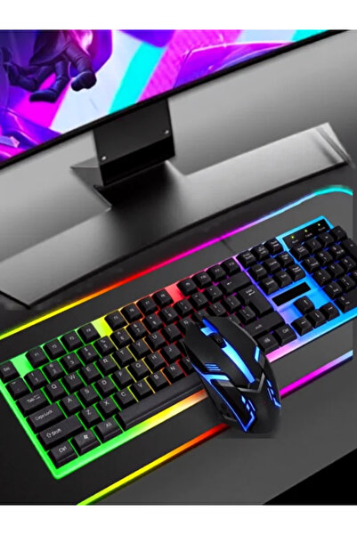 Platoon Pl-357 Usb Kablolu Işıklı Klavye Mouse Set