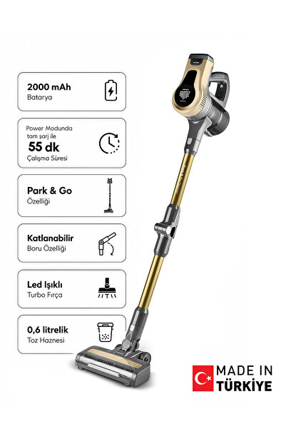 Karaca Power Up Pro Dik Süpürge Mineral Gold 350 W
