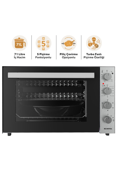 KUMTEL Piliç Çevirmeli 71 Litre Midi Fırın LX-9645