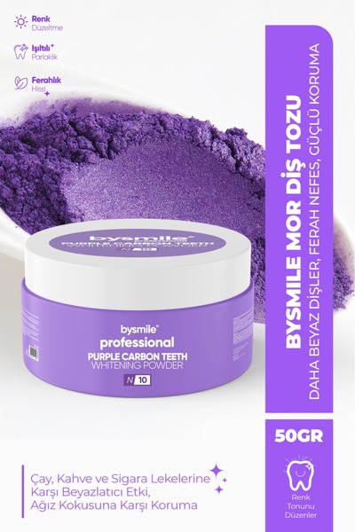 BySmile Professional N : 10 Mor - Karbon Diş Beyazlatma Tozu