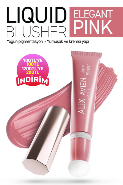 Alix Avien Yoğun Pigmentli E Vitaminli Mat Bitişli Kremsi Likit Allık - Liqui...