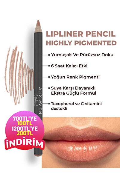 Alix Avien Uzun Süre Kalıcı Dağılma Yapmayan Nemlendirici Dudak Kalemi - Lipl...