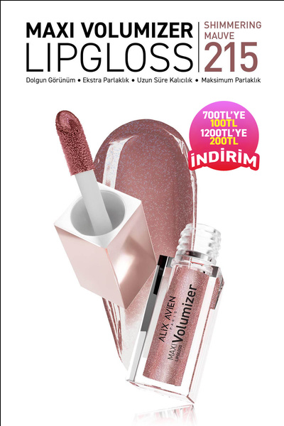 Alix Avien Maxivolumizer Lipgloss 215 - Shimmering Mauve - Kalıcı ve Nemlendi...