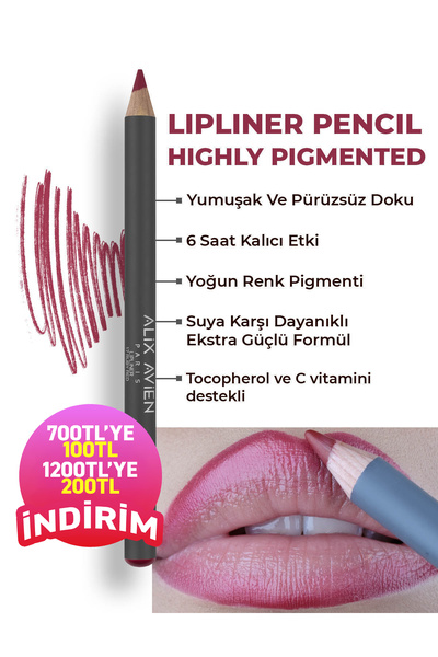 Alix Avien Uzun Süre Kalıcı Dağılma Yapmayan Nemlendirici Dudak Kalemi - Lipl...
