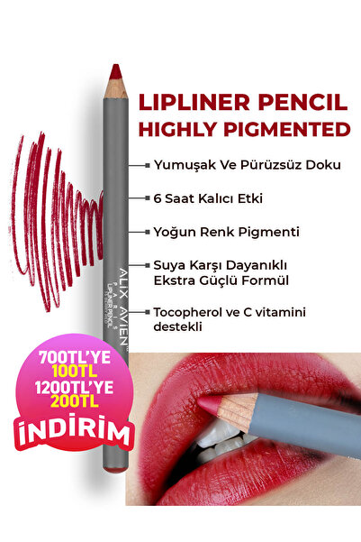 Alix Avien Uzun Süre Kalıcı Dağılma Yapmayan Nemlendirici Dudak Kalemi - Lipl...