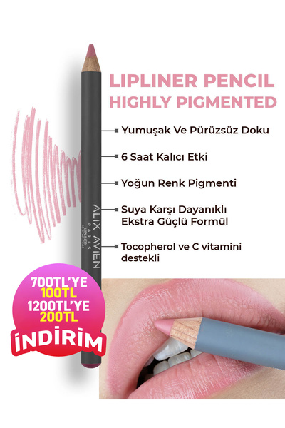 Alix Avien Uzun Süre Kalıcı Dağılma Yapmayan Nemlendirici Dudak Kalemi - Lipl...