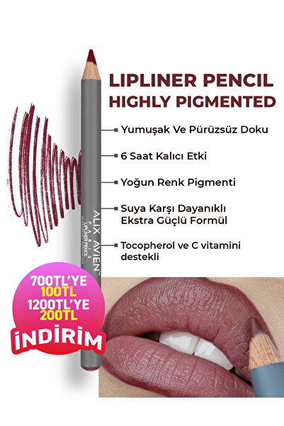 Alix Avien Uzun Süre Kalıcı Dağılma Yapmayan Nemlendirici Dudak Kalemi - Lipl...