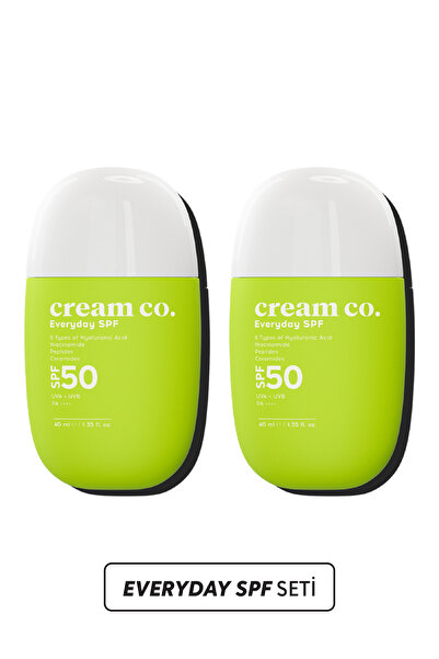 Cream Co. İkili Güneş Koruyucu Krem Seti Leke Karşıtı Nemlendirici Aydınlatıc...