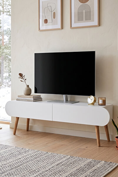 Monte Sehpa Lotus Tv Sehpası 120 Cm Beyaz