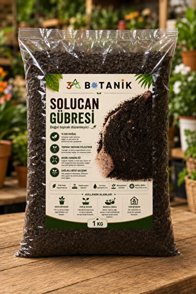 3A BOTANİK Solucan Gübresi, 1 KG, Bitki Besini, Saksı ve Bahçe Toprak Düzenle...