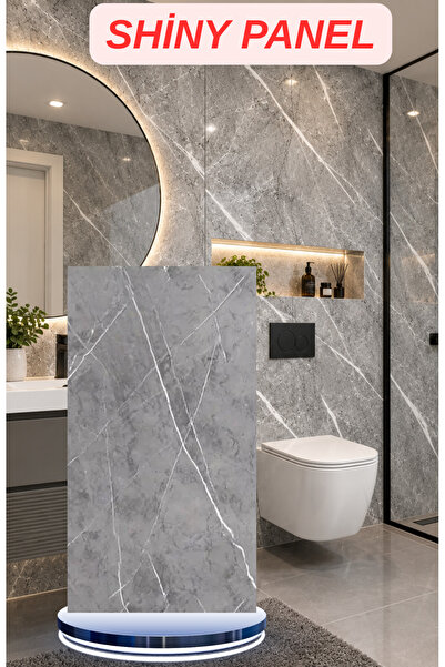 Renkli Duvarlar 60x30cm Gri Mermer Desen Yapışkanlı Karavan Prefabrik Banyo W...