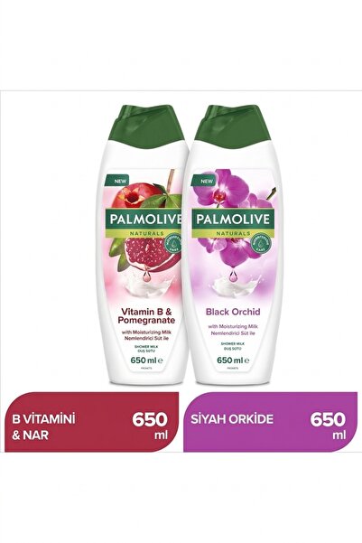 Palmolive Naturals Nemlendirici Süt ile Siyah Orkide 650 ml Duş Jeli + B Vita...