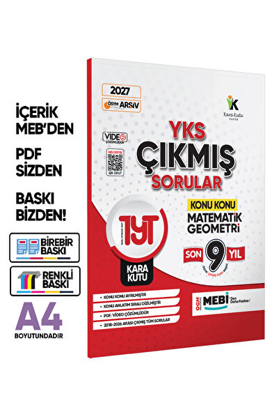 Karakutu Yayınları 2027 YKS-TYT Matematik-Geometri ÖSYM Çıkmış Soru Bankası K...