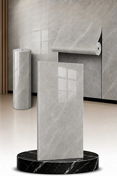Renkli Duvarlar Shiny 30x60cm Mermer Desenli Yapışkanlı Esnek Karavan Banyo W...