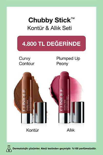 Clinique Chubby Stick™ Kontür & Allk Seti | Doğal Görünüm, Yağsız Formül