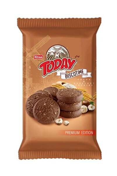 Elvan Biscotime Kakaolu Fındık Parçacıklı Kurabiye 250 Gr. (1 Paket)