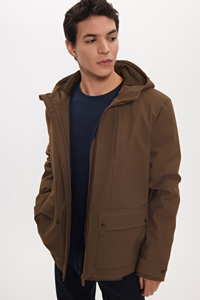 Tudors Men's regular fit relaxed hooded multi-pocket button detail zip-up cuf...