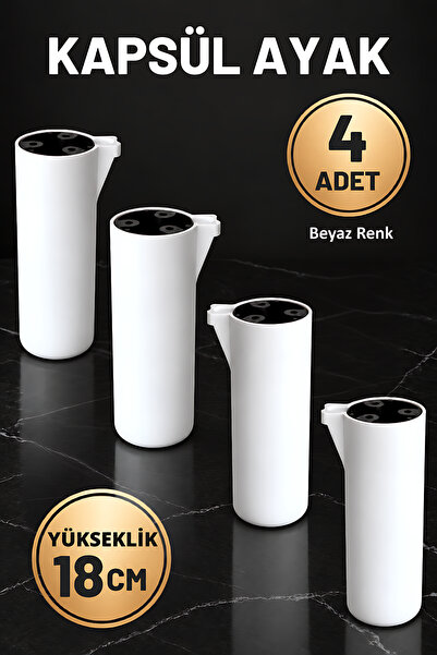 Badem10 Kapsül Bohem (PREMİUM) Beyaz 18 Cm Mobilya Kanepe Koltuk Baza Yükselt...
