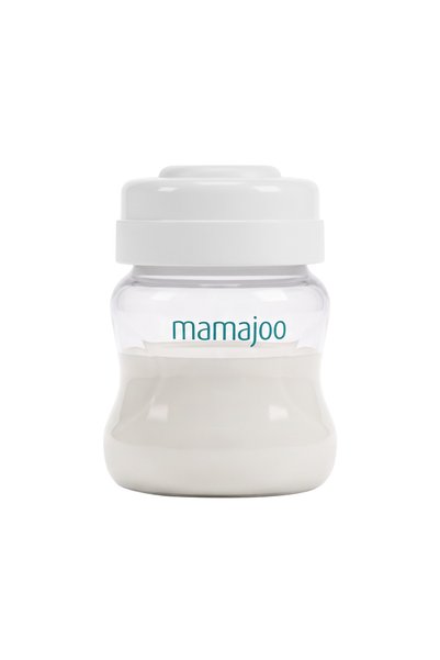 Mamajoo مجموعة حاويات تخزين حليب الأم وطعامه 150 مل |   مضخة ثدي متوافقة، مجموعة من 4 قطع