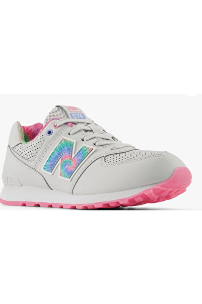 New Balance Kids Girl GC574KL Lace Up Outdoor Shoes, Light Grey