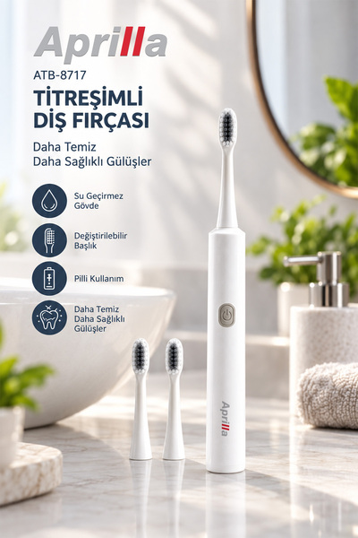 Aprilla Atb-8717 Titreşimli Değiştirilebilir Başlıklı Su Geçirmez Gövdeli Bey...