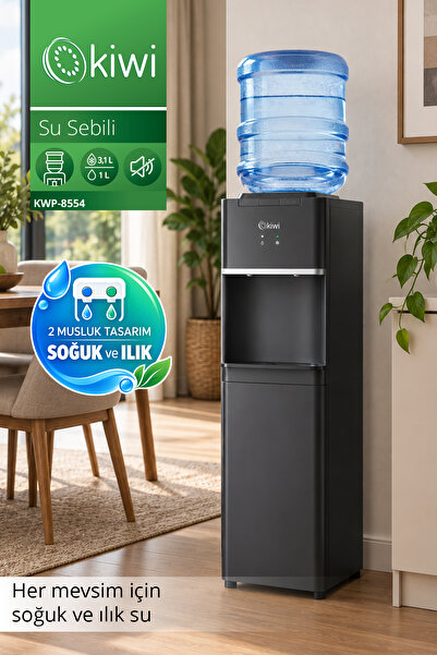 Kiwi KWP-8554 Su Sebili | Normal ve Soğuk Su | 11–19 L Damacana Uyumlu | Sess...