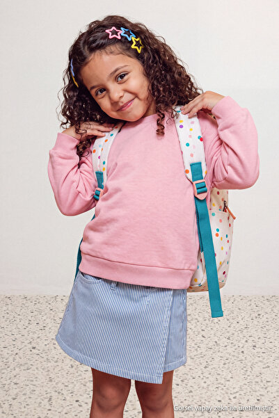 TRENDYOLKIDS Pink Girls' Plain Crew Neck Thick/Fleece Lined Knitted Sweatshir...