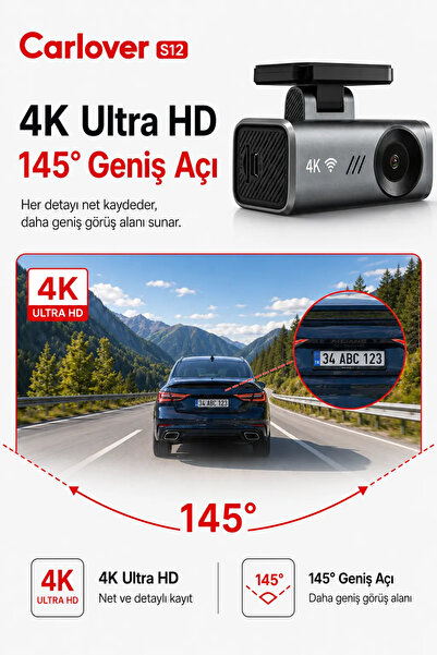 Carlover S12 4K Araç Kamerası