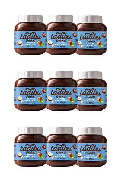Abdurrahman Tatlıcı TADIBU Kakaolu Fındık Ezmesi 330g x 9 Adet–%35 Yoğun Fınd...
