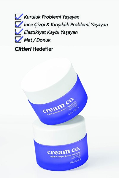 Cream Co. PDRN Kolajen Nemlendirici Yüz Kremi | Peptit NAD+ Argireline Sıkılaştırıcı Kırışıklık Karşıtı 50 ml