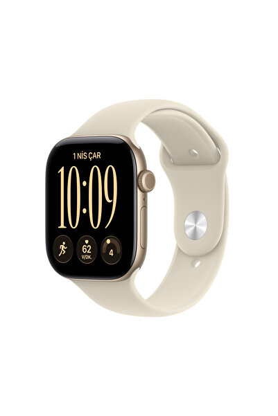 Apple Watch Series 12 GPS 46mm Uçuk Altın Rengi Alüminyum Kasa ve Kum Beji Sp...