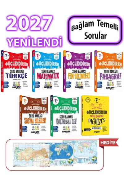 Ankara Yayıncılık 2024 Güncel 7. Sınıf Tüm Dersler Güçlendiren Soru Bankası Y...