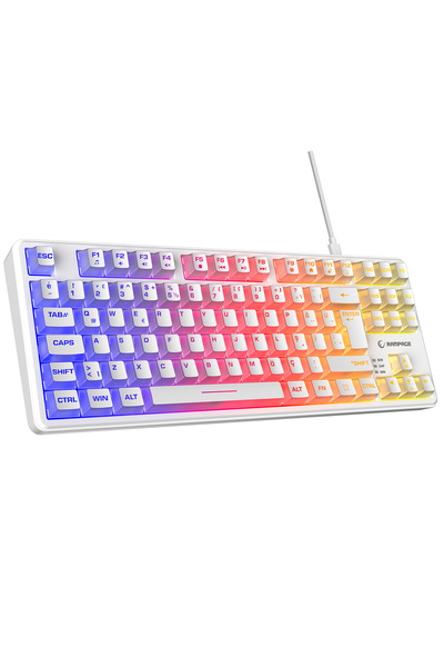 Rampage Zephyra TKL RGB Beyaz Sessiz Türkçe Q Gaming Klavye Keyboard Membrane Profesyonel Oyuncu Klavyesi