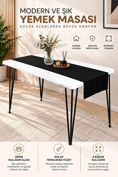 BAMBEDS MOBİLYA Bambeds 60x90 Beyaz Masa Balkon Masası Ders Calısma Masası