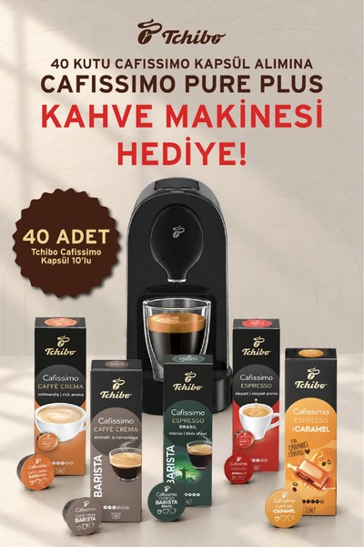 Tchibo Cafissimo 10x40 Kapsül Kahve & Pure Plus, Siyah