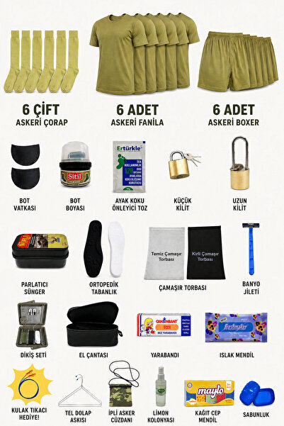 Comutan 6-Piece Bedelli Military Pack Beginner Basic Soldier Equipment Set