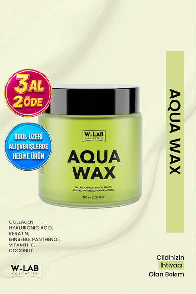 W-Lab Cosmetics Aqua Saç Şekillendirici Wax 100 Ml Islak Görünüm - Güçlü Tutu...