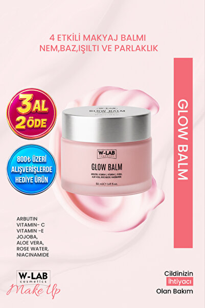 W-Lab Cosmetics 4 Etkili Makyaj Balmı Nem,Baz,Işıltı ve Parlaklık Glow Balm 5...