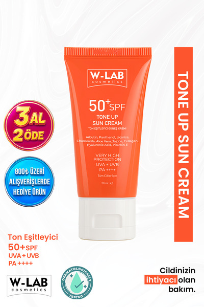 W-Lab Cosmetics Tone UP Ton Eşitleyici Güneş Kremi 50+SPF 50 ml.